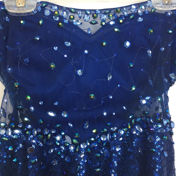 Jump Apparel Sequin Blue Prom Dress - Picture 5 of 8